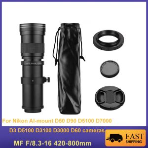 Filtres Caméra MF Super Telephoto Zoom Lens f / 8.316 420800mm T2 Mont avec anneau d'adaptateur AIMOUNT Universal 1 / 4thread pour Nikon D50 D90