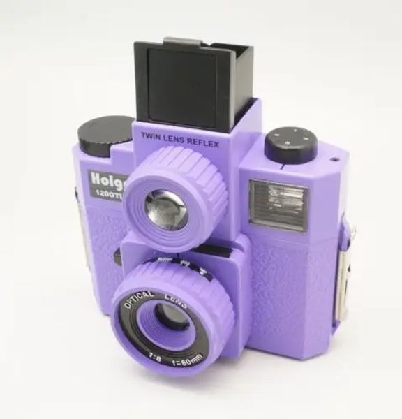 Filtros HOLGA 120TLR / 120 TLR Twin Lens Reflex Formato Medio Película Purple Lomo Nuevo