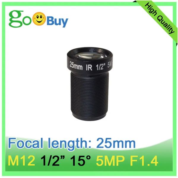 Filtres M12 EFL 25 mm de longueur de focus F1.4 Lumière noire pour la vision nocturne CCTV CAME POUR 1/2 