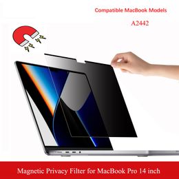 Filtres Protecteur d'écran d'antiglare de confidentialité magnétique Protecteur antiglare pour le nouveau MacBook Pro 14 "A2442