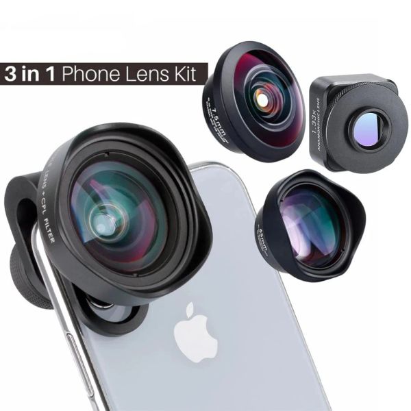 Filtres Mermote l'objectif de l'objectif de 17 mm lentille mobile 16 mm lentille de largeur avec filtre CPL 1.55x téléobjectif anamorphique de 75 mm pour iPhone pour iPhone