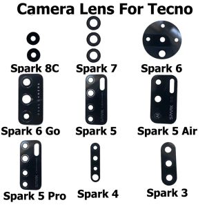 Filtres New Back Camera Glass Lens pour Tecno Spark 7 6 5 4 3 8c Go Air Pro avec des pièces de réparation de la caméra arrière autocollante de colle Réparation