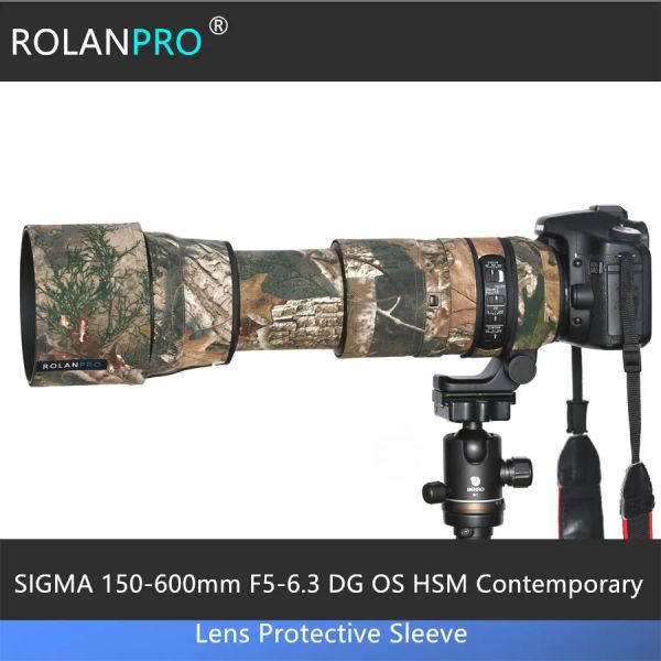 Filtres Rolanpro Lens Camouflage manteau couvre de pluie pour Sigma 150600mm F56.3 DG OS HSM Guns de la lentille contemporaine Sleeve de protection