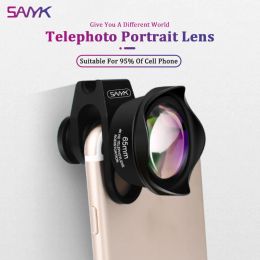 Filtres Sanyk 4K HD 65 mm téléobjectif Portrait Lens Blur Fond Mobile Phone Lens Lens externes pour smartphone