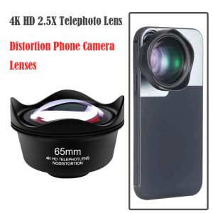 Filtres Smartphone Lens 65 mm 4K HD 2.5x Kit de téléobjectif 65 mm sans distorsion des lentilles de caméra pour iPhone 14 15 Pro Max Android Phone