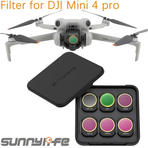 Filtros SunnyLife ND Filtro para DJI Mini 4 Pro Filtro Ajuste de vidrio óptico giratorio Mcuv Nd 4/8/16/32PL Set Accessorios