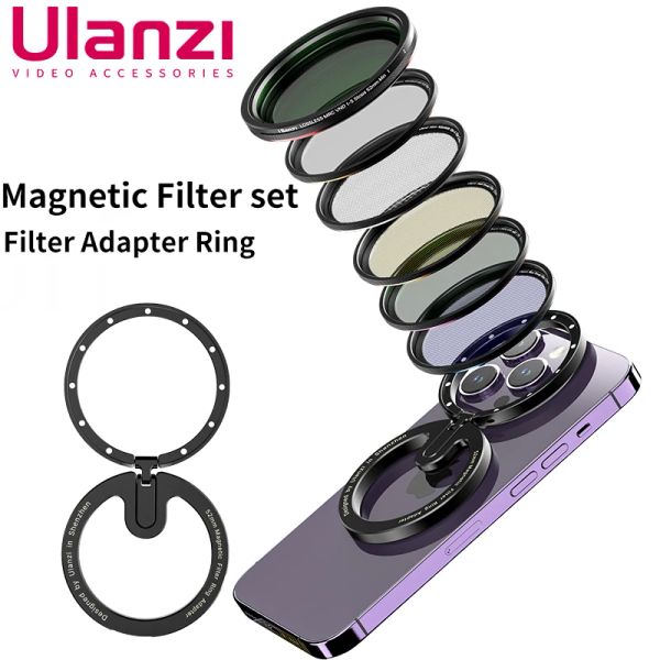 Filtres Ulanzi Mobile Phone Lens Photography Professional pour iPhone 13 14 12 Pro Max Magfilter CPL Vnd Gold Bule Silky Star Lens Kit