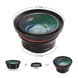 Filtres Lens grand angle avec micro lentille pour Ordro 4K Video Camera CamCrorder 37mm 0.39x YouTube Vlog Photography Accessoire