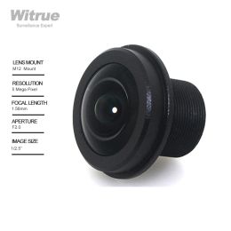 Filtros Witrue Fish Eye Lens 5 Mega Pixel 1.56 mm F2.0 1/2.5 "180 grados M12 Lente de montaje para cámaras de seguridad de video vigilancia