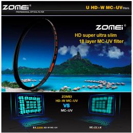 Filtres Zomei HD 40.5/49/52/55/58/62/67/72/77/82 mm Ultra Slim 18 couches Multicoated Pro McUv filtre Protecteur
