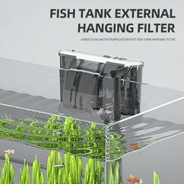 Filtratie Verwarming 110V 220V Aquariumfilter Wandmontage aquarium Extern gras Waterstroom verstelbaar Geschikt voor 30 80CM 230921