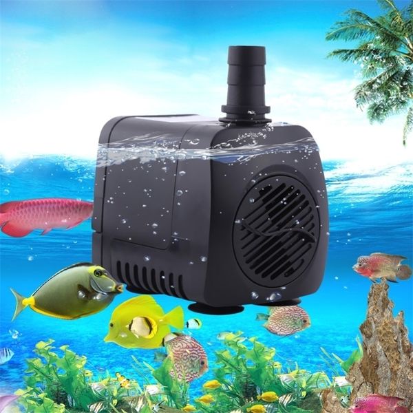 Filtration Chauffage 220V 15W 800LH Eau Submersible Pompe Fontaine Air Fish Tank Pompes À Eau UltraQuiet Pond Aquarium Pompe De Circulation D'eau Noir 2201007