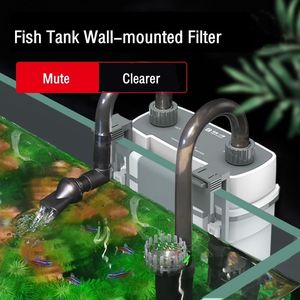 Filtratie Verwarming Aquarium Waterval Filter Aquarium Externe Waterpomp Wandmontage Kleine Circulatie Elektrische Verwijder Olie Film 230711