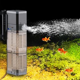 Filtration Chauffage SUNSUN 4 en 1 Filtre d'aquarium interne Oxygen Air Pump Wave Maker Submersible Water Circulation Pump for Fish Tank Éponge Filtre 221119