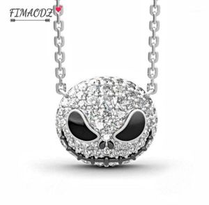 FIMAODZ Mode Jack Skull Ketting Nightmare Before Christmas Punk Kristallen Ketting Gothic Ketting Delicate Halloween Gift11258296