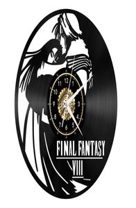 Final Fantasy Black Record Wandklok Creativiteit Home Decor Handgemaakte Kunst Persoonlijkheidscadeau (Grootte: 12 inch, Kleur: Zwart)9510562