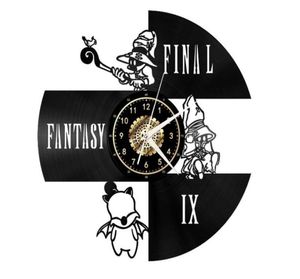 Final Fantasy Black Record Wall Clock Wall Art Decor Handmade Art Persoonlijkheid Geschenkmaat 12 inch kleur Black277Q2621057