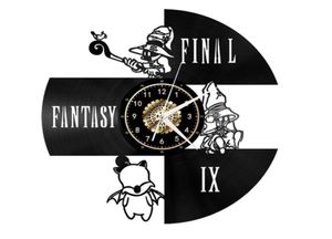 Final Fantasy Black Record Wall Clock Wall Art Decor Handmade Art Persoonlijkheid Geschenkmaat 12 inch kleur Black277Q6359167