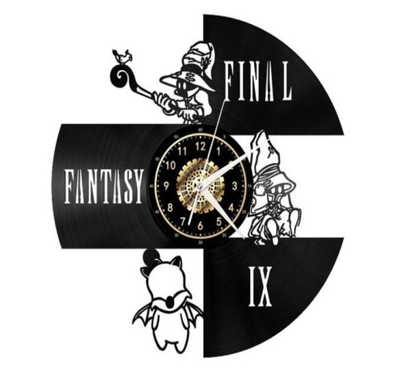 Final Fantasy Black Record Wall Reloj Art Decor Art Personalidad de arte de arte Tamaño de regalo de 12 pulgadas Black277Q2621057