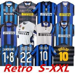 Finales 2009 MILITO SNEIJDER ZANETTI Camiseta de fútbol retro Eto'o Fútbol 97 98 99 01 02 03 Djorkaeff Baggio ADRIANO MILAN 10 11 07 08 09 Inter BATISTUTA Zamorano 999