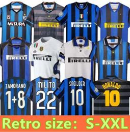 Finale 2009 Milito Sneijder Zanetti Retro Soccer Jersey Eto'o voetbal 97 98 99 01 02 03 Djorkaeff Baggio Adriano Milan 10 11 07 08 09 Inter Batistuta Zamorano