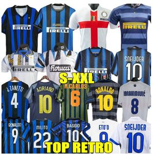 Finales 2009 Milito Sneijder Zanetti Retro Soccer Jersey Eto'o Football 97 98 99 01 02 03 Djorkaeff Baggio Adriano Milan 10 11 07 08 09 Inter Batistuta Zamorano 88