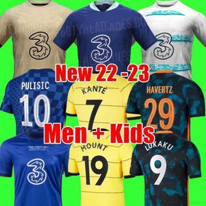 Finales CFC Soccer Jersey Pulisic Ziyech Havertz Kante Werner Lukaku Mount Jorginho 2021 2022 Football Shirt 20 21 22 23 Home Men Kids Choques 3233
