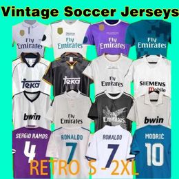 Finales Real Madrids Retro Soccer Jerseys GUTI Ramos 13 14 15 16 17 18 ZIDANE RAUL REDONDO 94 95 96 97 98 99 00 01 02 03 04 05 CARLOS SEEDORF BENZEMA FIGO KAKA RONALDO DI MARIA S