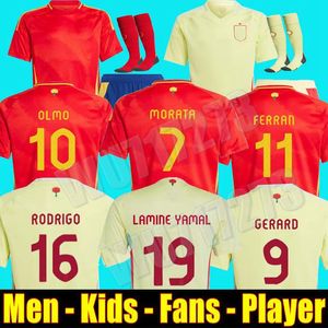 2024 Spanje voetbaltruien 24 25 Pedri Morata Ferran Koke Gavi Lamine Yamal Fans Player voetbal Shirts Men Kids Kits Llorente Ansu Fati Carvajal Olmo Espana