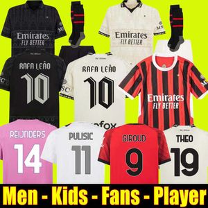 Reijnders 23 24 Koche voetbalshirts Giroud de Ketelaere Rafa Leao voetbalshirt vierde 4th Men Kids Kit Uniformen 2023 2024 Pulisic Loftus-Cheek AC Theo AC Milans