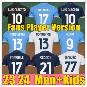 2023 Lazio Immobile Soccer Jerseys Maglie 22 23 IMMOBILE LUIS BASTOS SERGEJ BADELJ LUCAS J.CORREA MARUSIC ZACCAGNI hommes enfants kit maillot de football 10e anniversaire