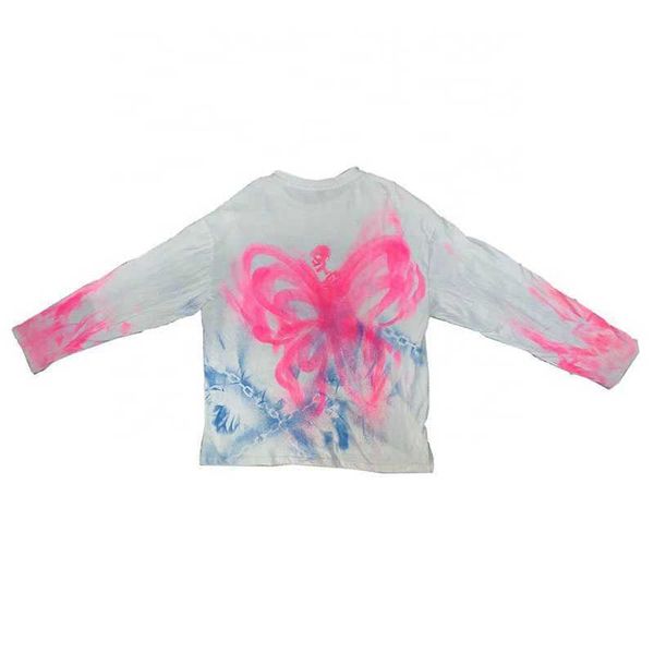 Finch Garment-camisetas de pintura con aerógrafo personalizadas para mujer, sudadera 100% de algodón, dibujo grafiti, camiseta de manga larga para mujer