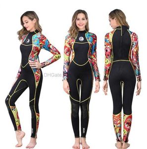 Combinaison néoprène 3mm femme combinaison complète plongée sous-marine surf natation maillot de bain thermique Rash Guard filles sports nautiques plongée en apnée combinaisons une pièce