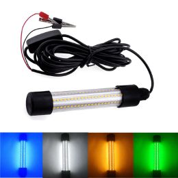 Finder 1224V 5M LED LED DE PLISSION SUPMERIBLE LED 1200 lm Drop Drop sous-marin Lure Lure Appâter lampe de recherche attirant le blanc / vert / bleu