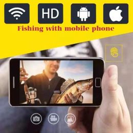 Finder 14 mm Big Probes HD sous-marin Camera 800W Autofocus Endoscopic Camera WiFi Fish Finder pour tous les smartphones 3 dans 1 Dispositif de pêche
