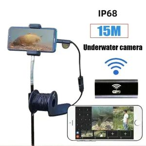 Finder 15m HD onderwatercamera 5 Megapixel Visual Fishing Device IP67 Waterdichte mobiele telefoon Tablet 8led Illuminated Fish Finder