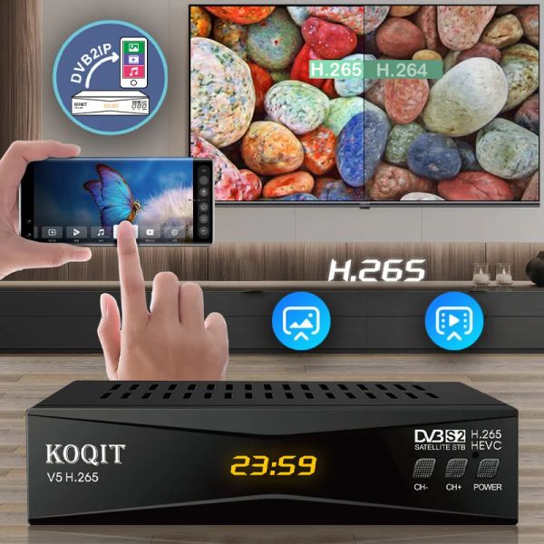 FINDER 2LOT KOQIT V5H DVB2IP SATELLITE TV Stick DVB S2 FTA Satellite Receiver Internet Sat Finder MeeCast Mirror Smart TV Cast Receptor