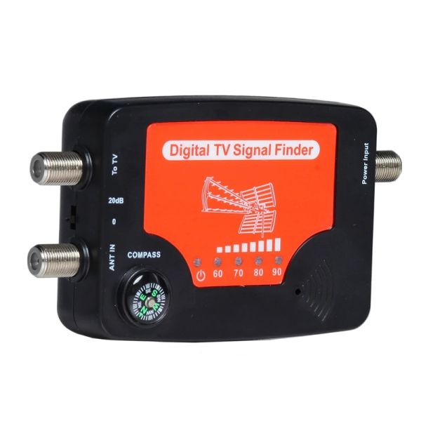 Finder TV Digital TV Satélite Finder de TV portátil Porter del medidor de indicadores de la señal del medidor del detector de la señal con brújula