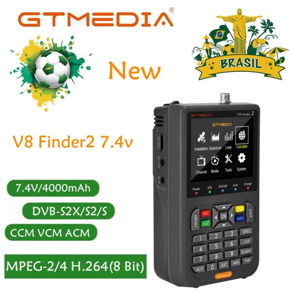 Finder GTMedia V8 Finder 2SAT Deccoder Finder Digital Satellite Signal Finder METER DVBS / S2 / S2X H.264 Récepteur de signal TV récepteur 1080p