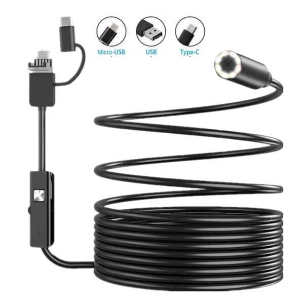 Finder HD 3in1 Fishing Fishing Underwater Camera IP68 Endoscope Visual Endoscope Dispositif pour la tablette de téléphone Android 8d Fish Finder Lampe