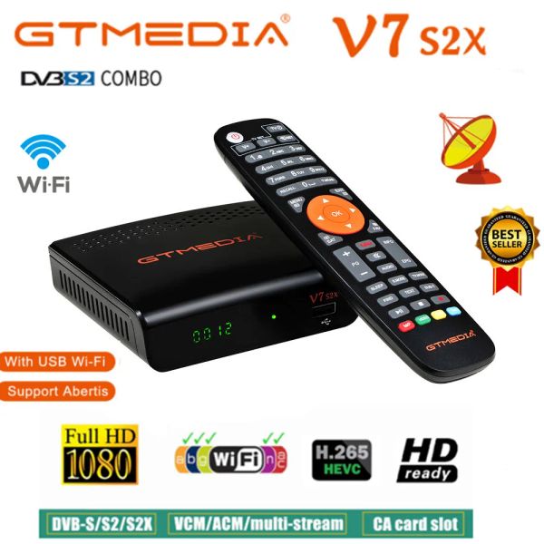 Finder New Arrival GTMedia V7S2X HD 1080P Prise en charge DVBS / S2 / S2X AVS + VCM / ACM / MULTISTREAM / T2MI Prise en charge Biss Roll Update de V7S