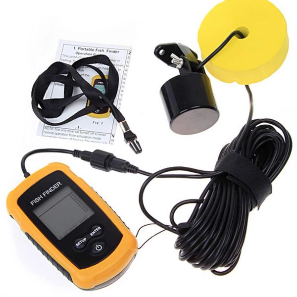 Finder portable Fish Fish Finder Alarm 100m Sounder sans fil Détecteur de pêche au son pour les outils de pêche de la mer Ocean River Lake Fish Fish