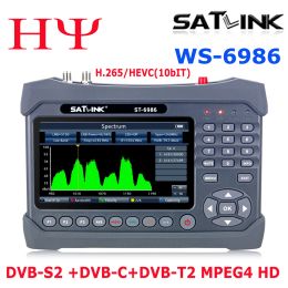 FINDER SATLINK WS6986 DVBS2 DVBC DVBT2 Combo H.265 Satellite Finder Satellite Meder H.265 HEVC (10BIT) MPEG4 Better Satlink ST5150