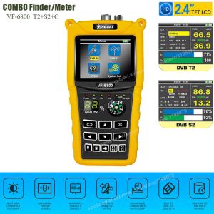 Finder VF6800 Satellite Finder Meder DVBT2 / DVB S2 / DVB C combo SAT FINDER DVB T2 Récepteur Satellite Satfinder 2,4 