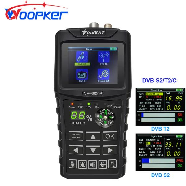 Finder Woopker VF6800P Digital SAT Finder Combo Combo Soporte DVB T2/S2/C Finder Sater Satélite TV Receptor DVBT2 Sign Signal Suner