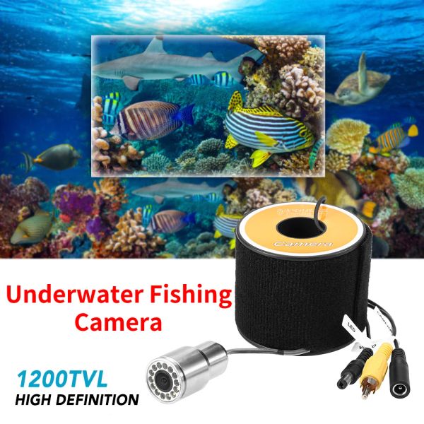 Finders 1200TVL Cámara de pesca submarina 12 LED de visión nocturna impermeable forma de pez barco accesorios de cámara de pesca en hielo Cable de 15/50m