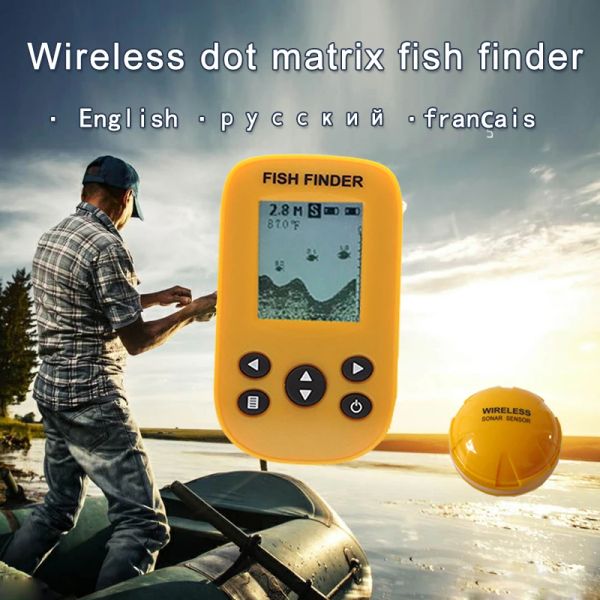 Finders Tout nouveau capteur de sonar intelligent Kdr Dot Matrix Fish Finder, détecteur de poisson sans fil livraison gratuite