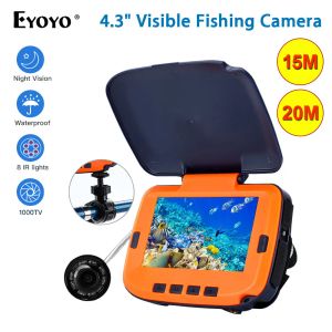 Buscadores EYOYO 15M/20M 1000TVL buscador de peces cámara de pesca submarina en hielo Monitor LCD de 4,3 