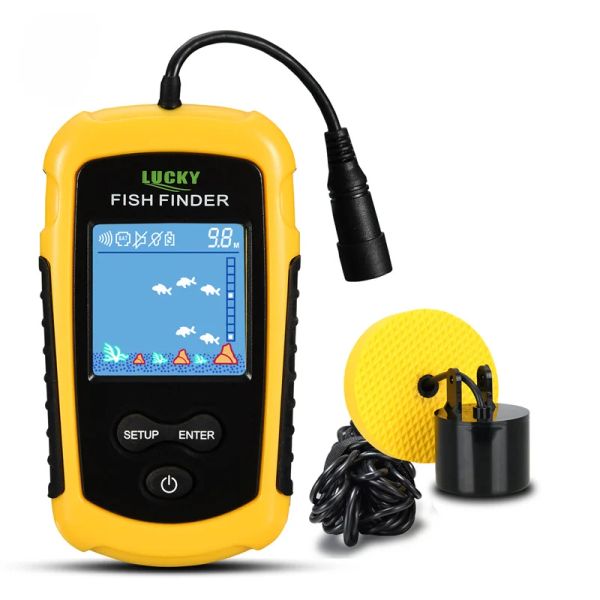 Finders FFC11081 Alarme 100m SONAR PORTABLE FISH FINDERS FISHER LURE ECHO SONDER FISHER FINDER ALARM TRANSDUCER LAKE FISH