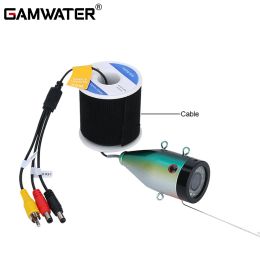 Finders GAMWATER AHD 1080P Caméra de pêche sous-marine avec 15 LED blanches + 15 lampes infrarouges Tête de caméra avec câble